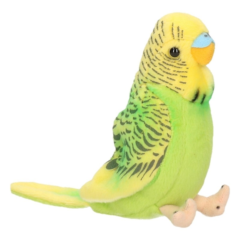 Heunec Knuffel Parkiet - groen - pluche - grasparkiet - 11 cm -