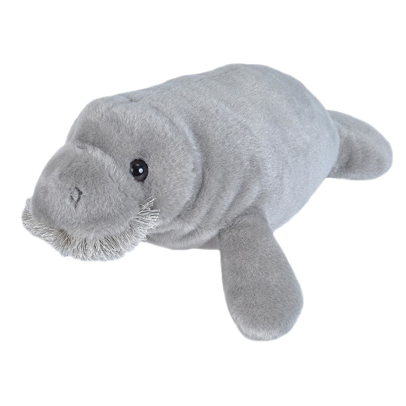 Wild Republic Pluche zeekoe - knuffelbeest - 25 cm - zeedier knuffel -