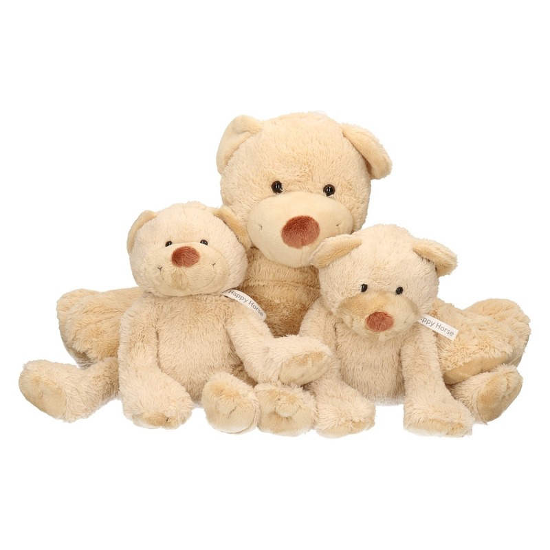 Happy Horse 3x Pluche mama en kind Boogy knuffelberen 35/24 cm knuffels -