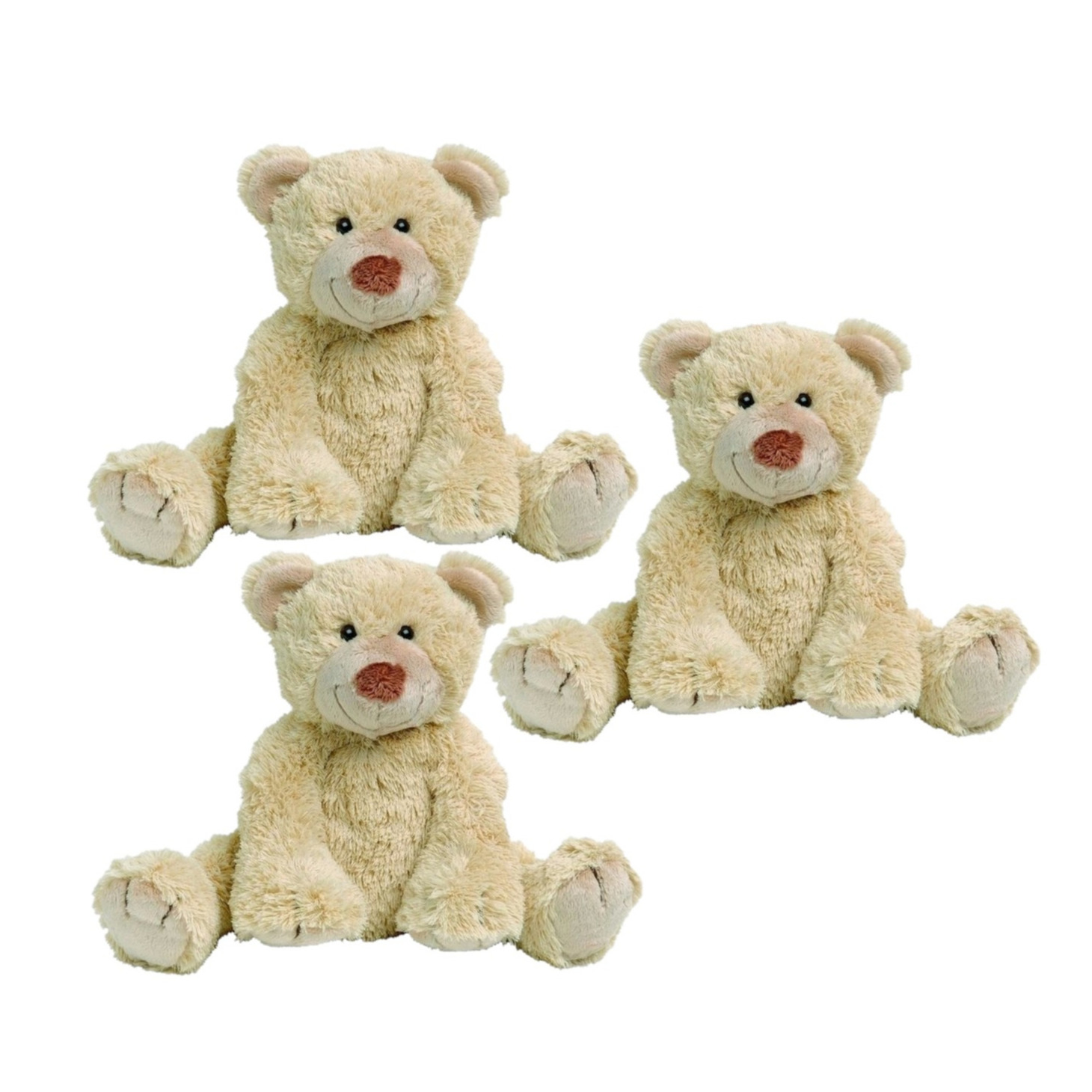 Happy Horse 3x stuks  beige pluche knuffelbeer Boogy 35 cm -
