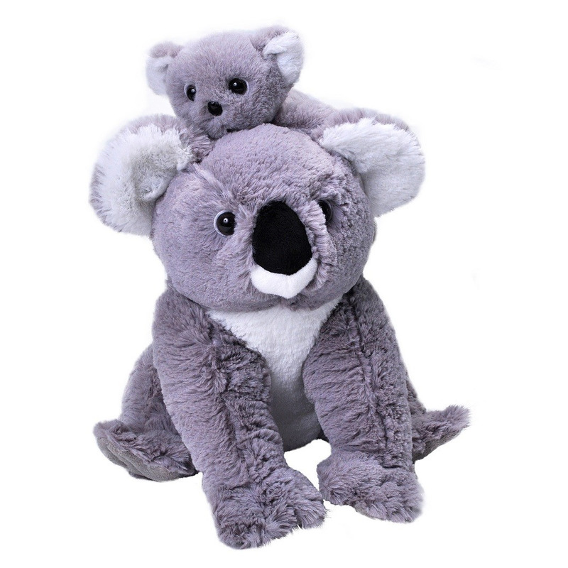 Wild Republic Pluche koala beer met baby - knuffel koala - grijs - cm -