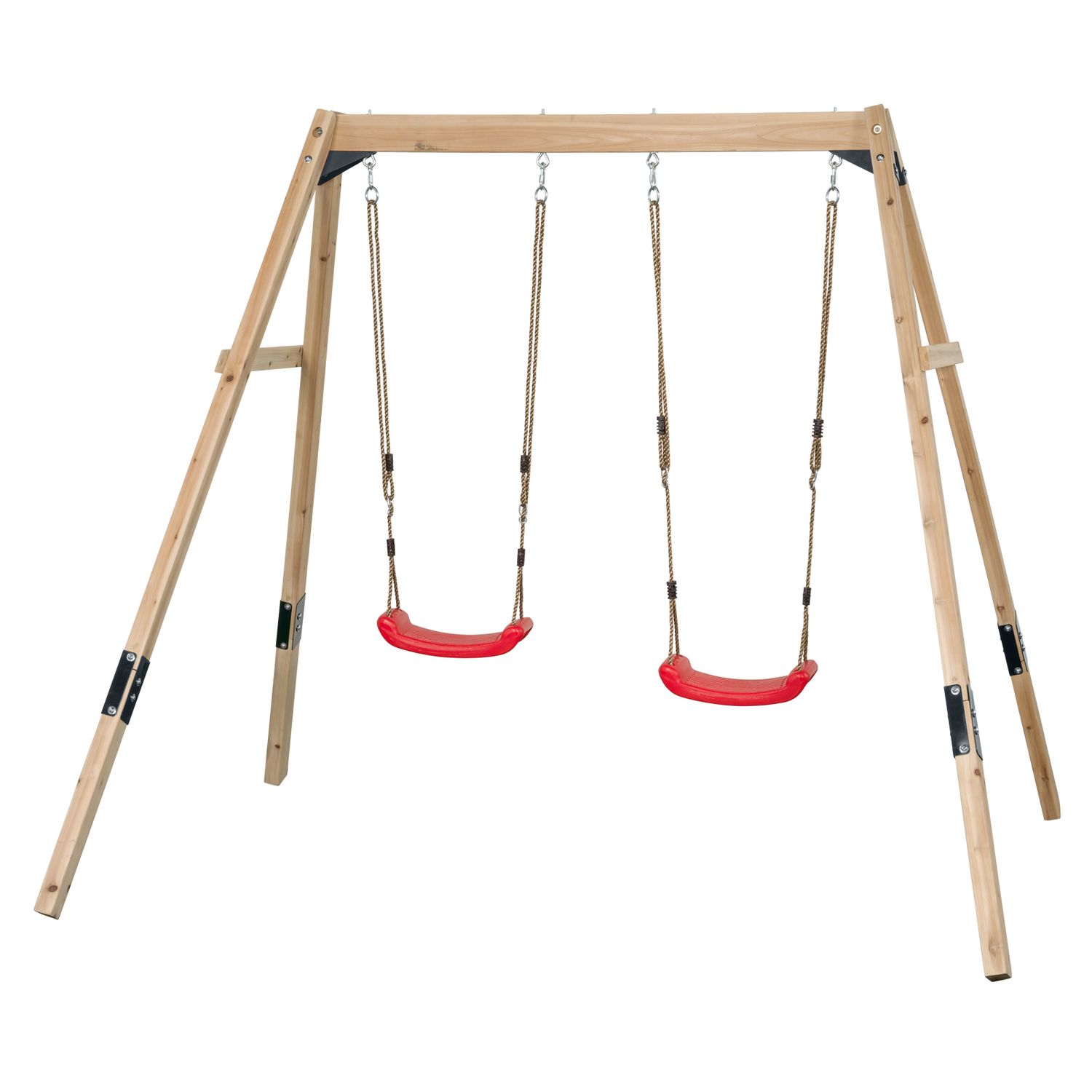 Swing King Swingking Schommel Olivia Hout Met 2 Schommelzitjes 230x200x203cm
