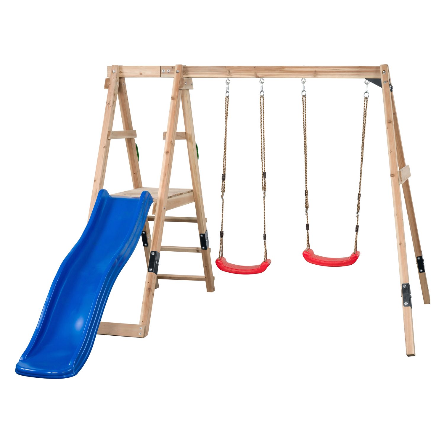 Swing King Swingking Schommel Ava Met Glijbaan Blauw 235x274x185cm