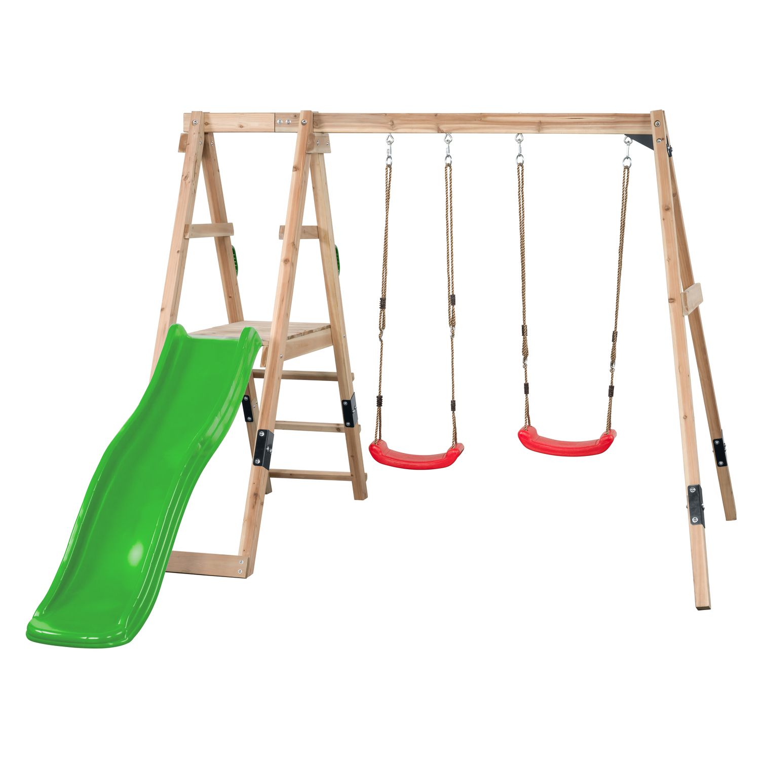 Swing King Swingking Schommel Ava Met Glijbaan Appelgroen 235x274x185cm