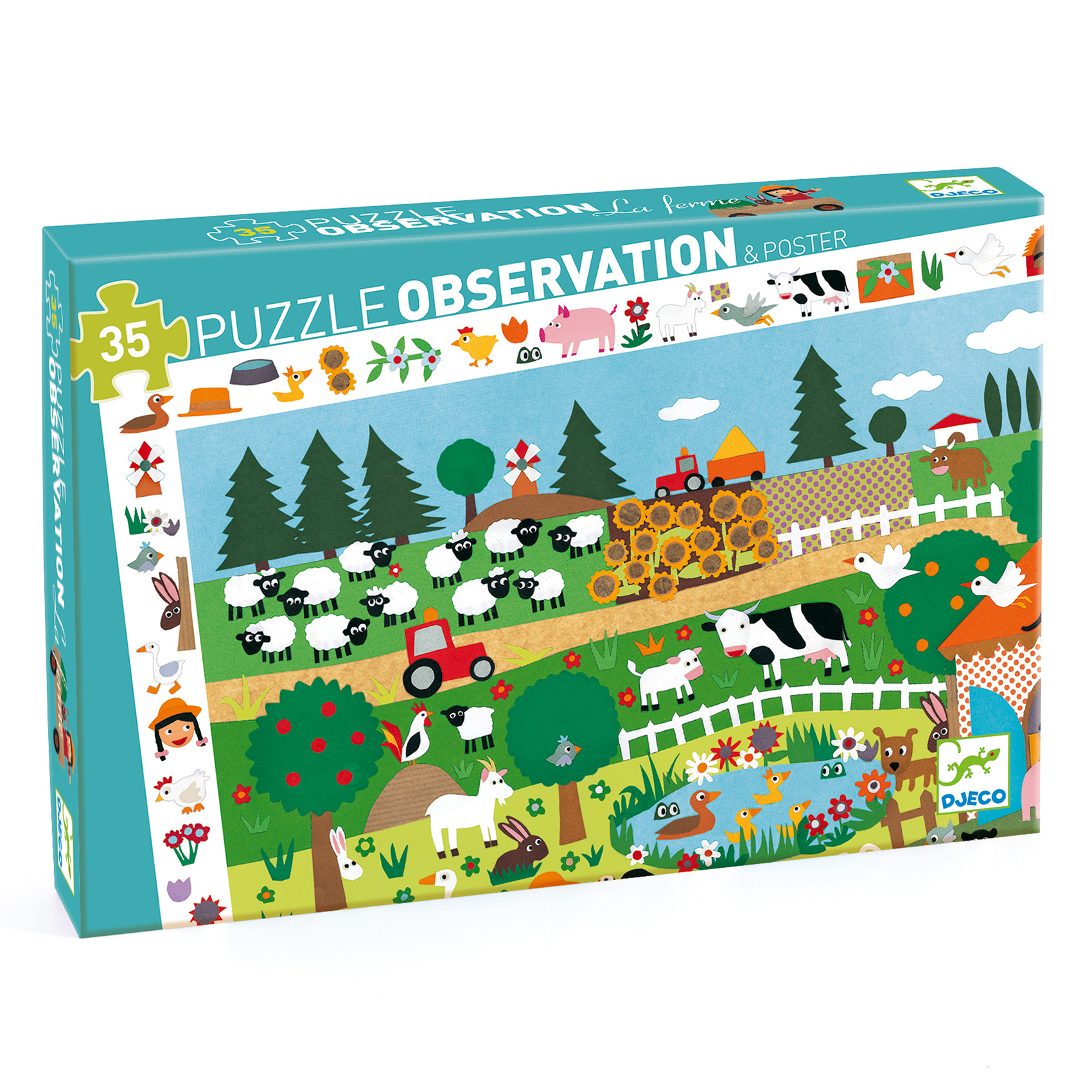 Djeco observatie puzzel De Boerderij +3jr 35st