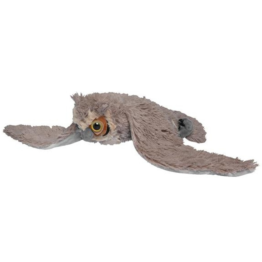Nature Planet Pluche Oehoe uil - zachte pluche stof - knuffel vogel - vliegend - cm -