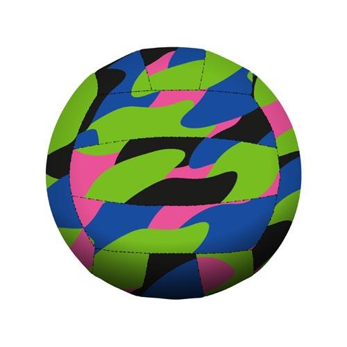 BECO SEALIFE neopreen strandbal | zwart/roze/blauw/groen | ca. Ø 21 cm