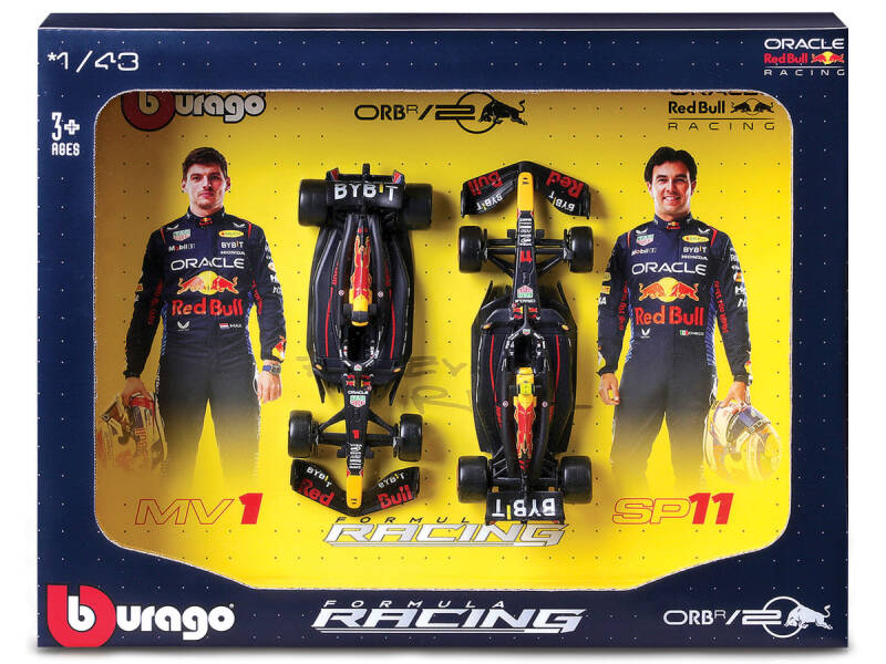 Brinic Modelcars Bburago Red Bull RB20 Verstappen + Perez F1 (set van 2 auto's)