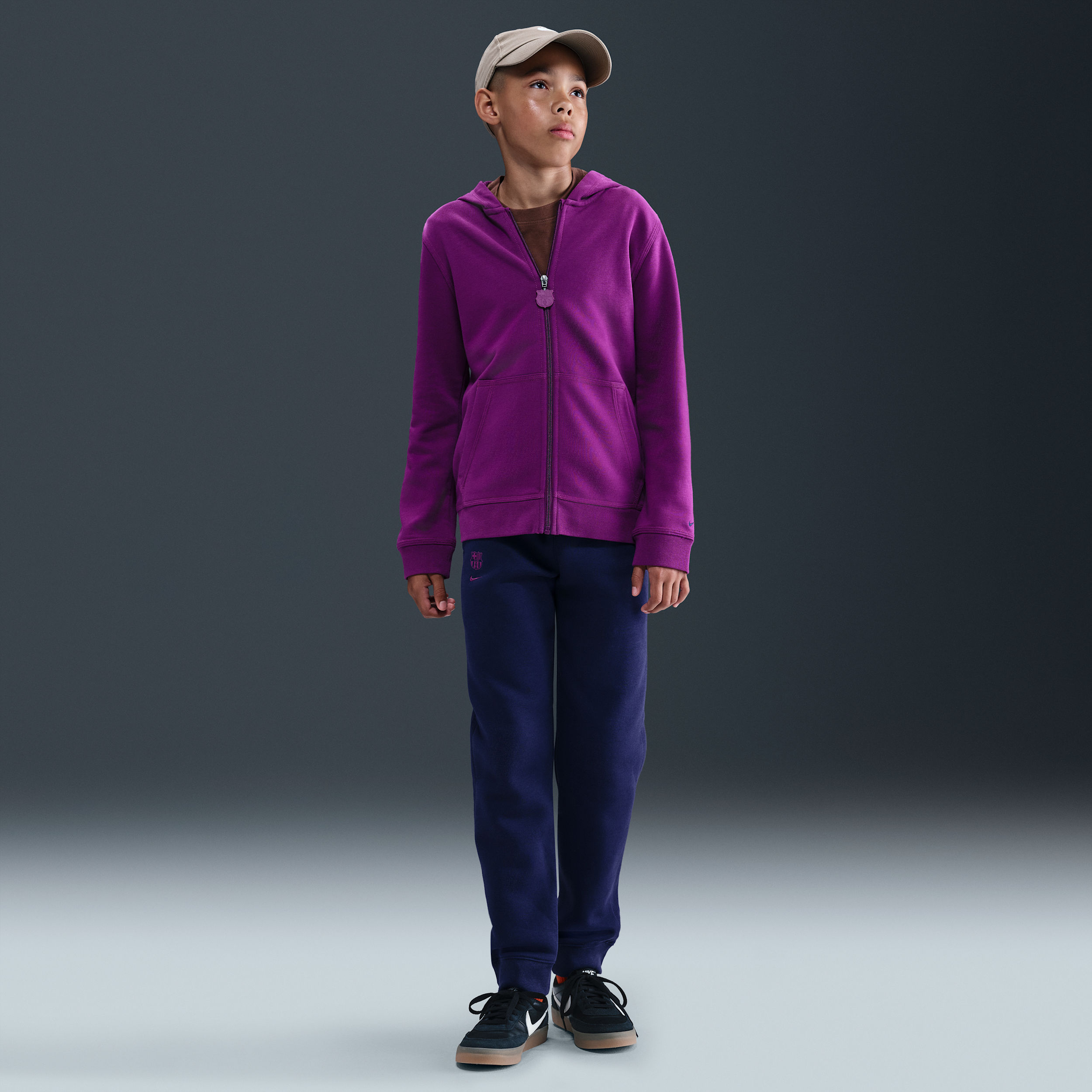 Nike FC Barcelona Club  voetbaljoggingbroek van fleece voor jongens - Paars