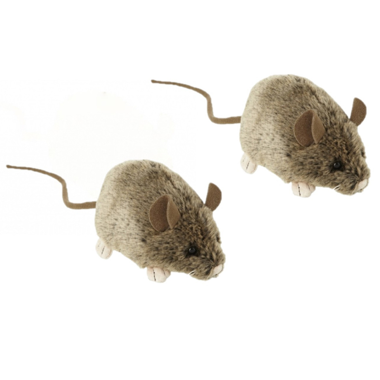 Nature Planet 2x stuks knuffel muis/muizen van 12 cm -