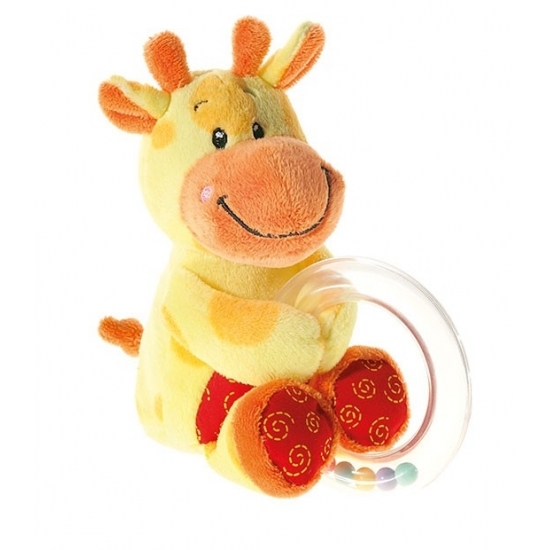Heunec Pluche rammelaar giraffe - 12 cm - baby rammelaar - baby speelgoed -