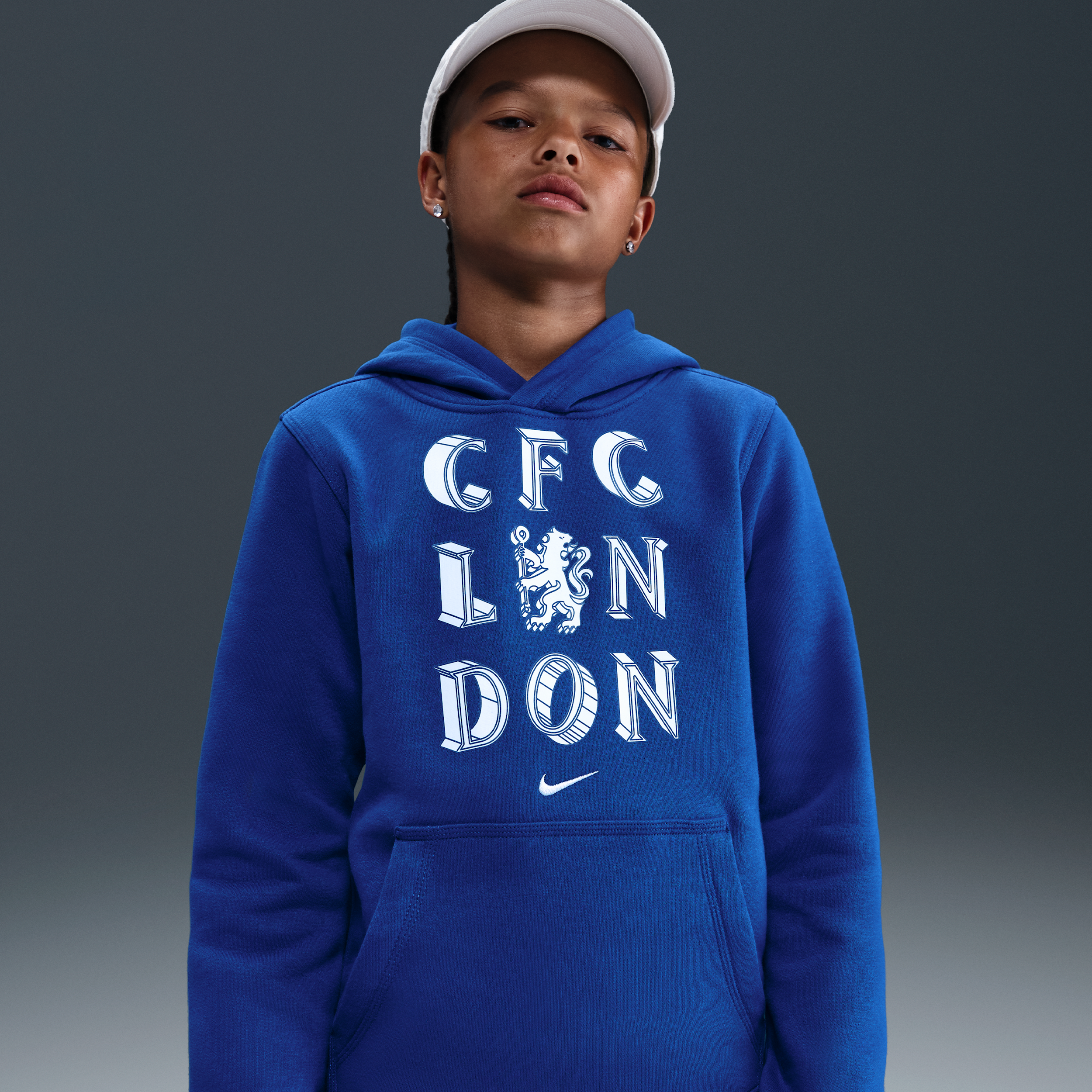 Nike Chelsea FC Club  voetbalhoodie voor jongens - Blauw