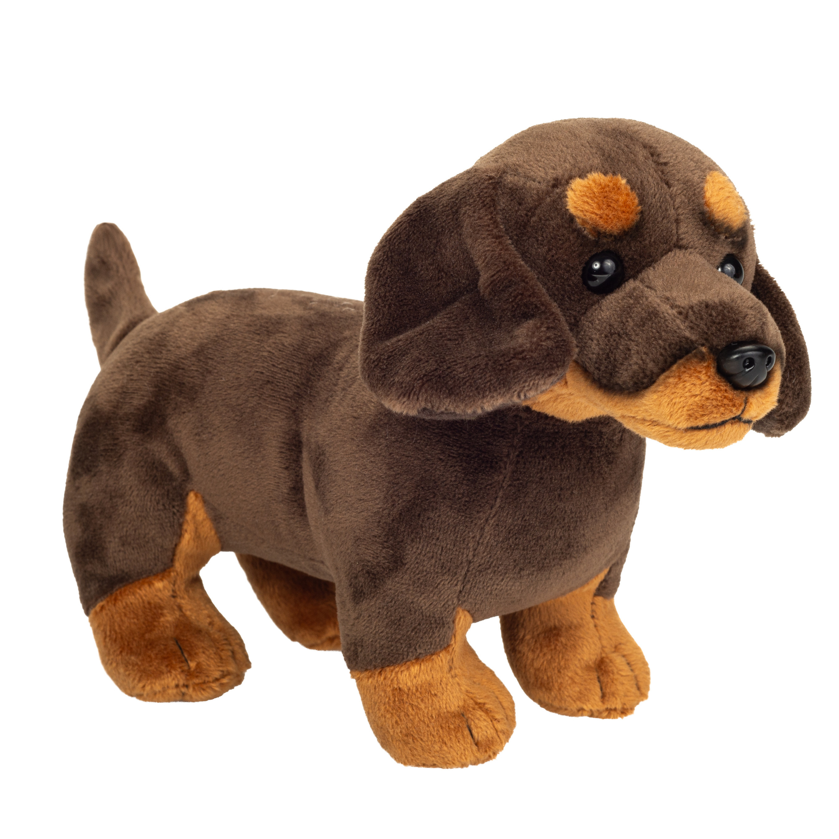 Teddy Hermann Knuffeldier hond Teckel - zachte pluche stof - premium kwaliteit knuffels - donkerbruin - 21 cm -