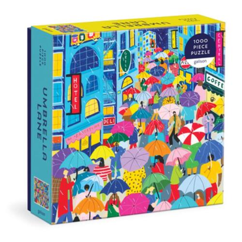 Galison Umbrella Lane 1000 Piece Puzzle In Square Box -   (ISBN: 9780735375321)