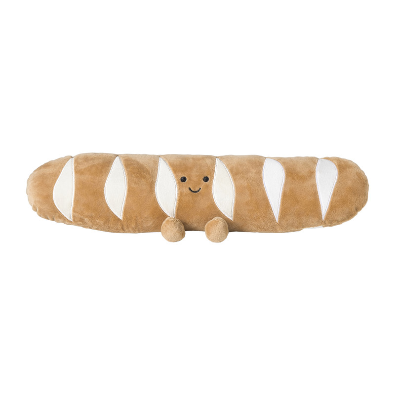 Xenos Knuffel baguette - bruin - 45x12 cm