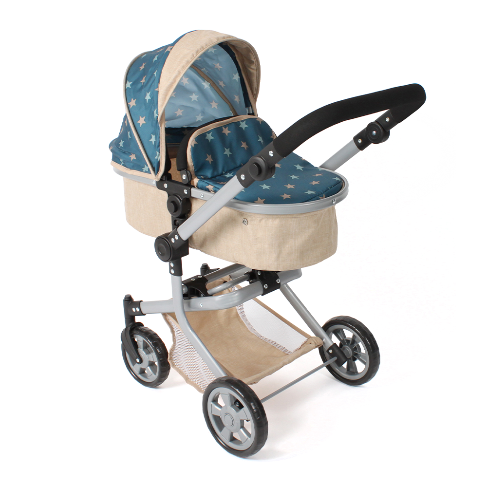 Bayer Chic 2000 Combi-poppenwagen Mika - Stars Turquoise Beige