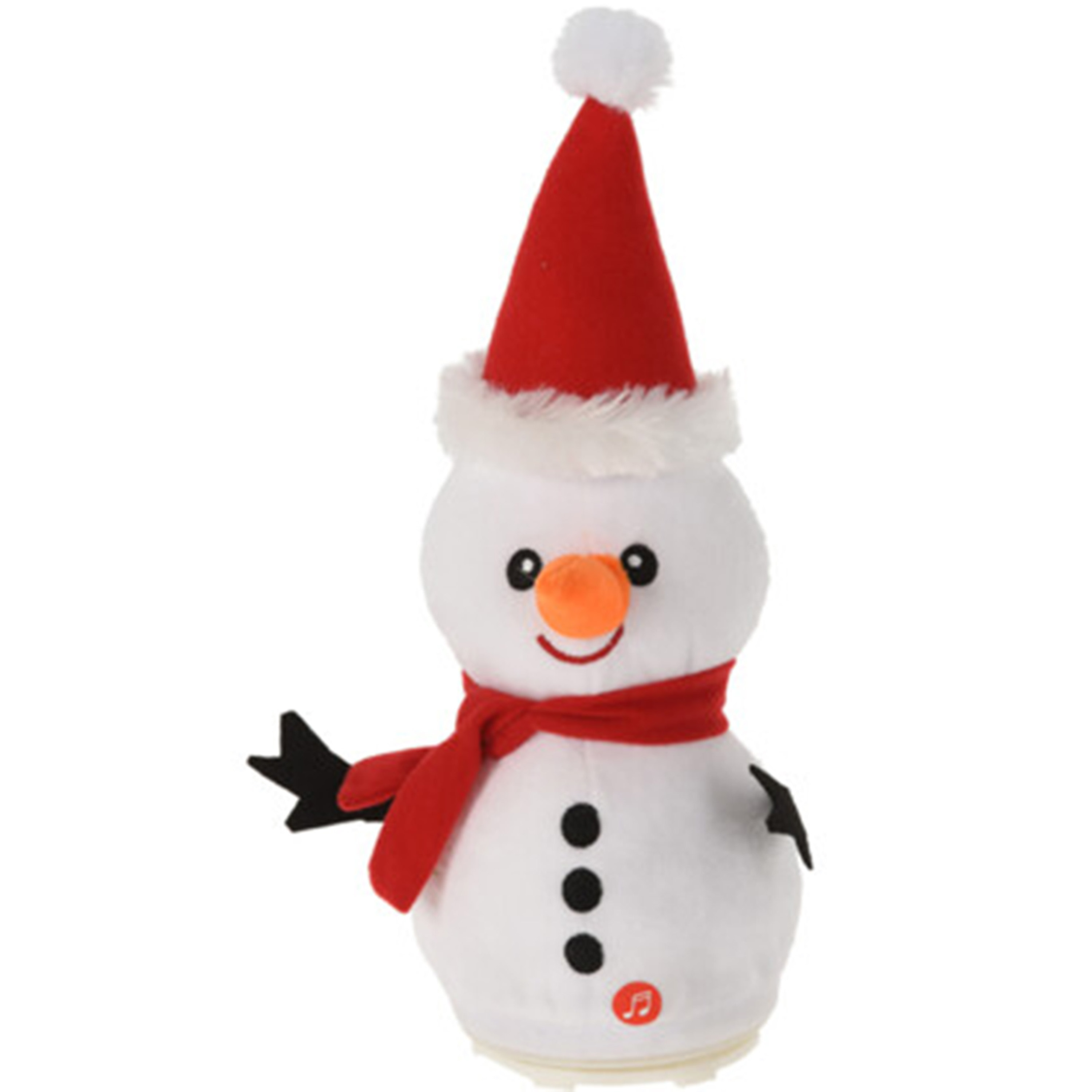 Merkloos Sneeuwpop knuffel pop - figuur - 30 cm - met beweging en geluid -