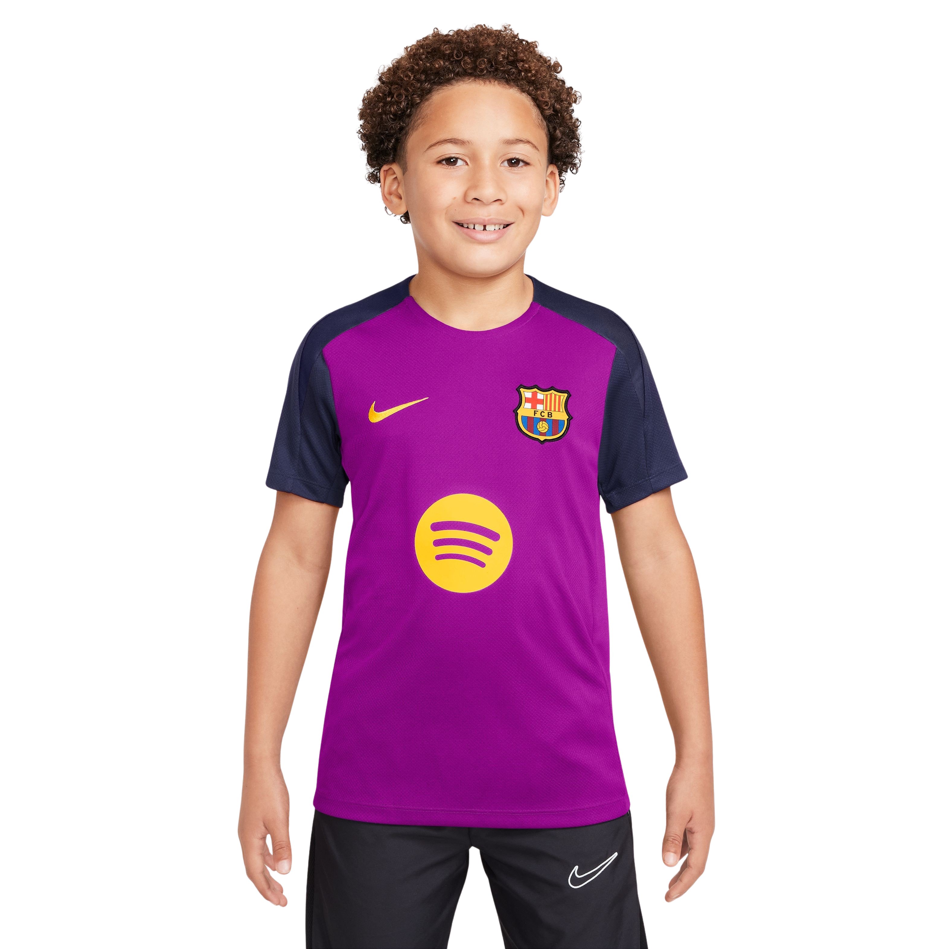 Nike FC Barcelona Strike Trainingsshirt 2025-2026 Kids Felpaars Donkerblauw Goud