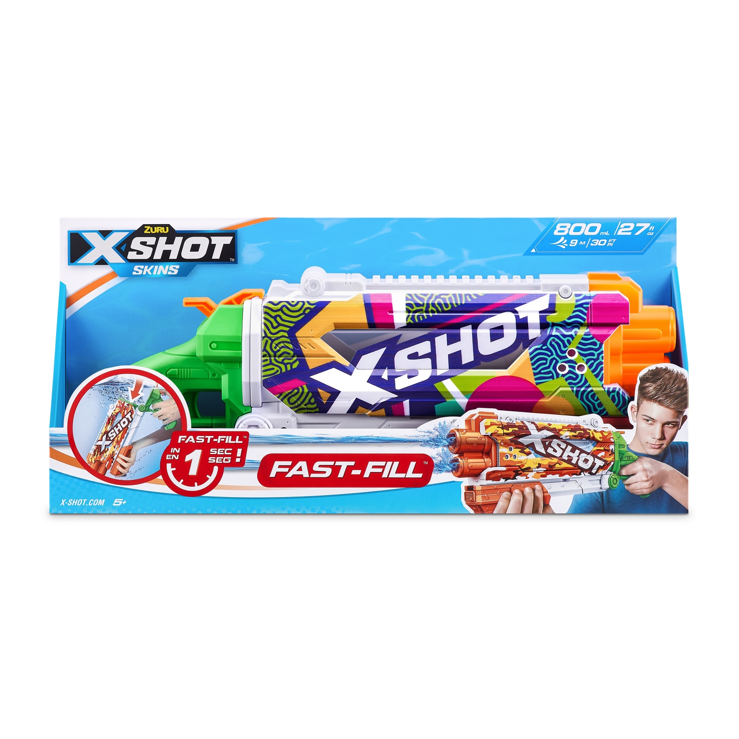 Zuru X-Shot Fast Fill Skins Pump Waterpistool Action Assorti