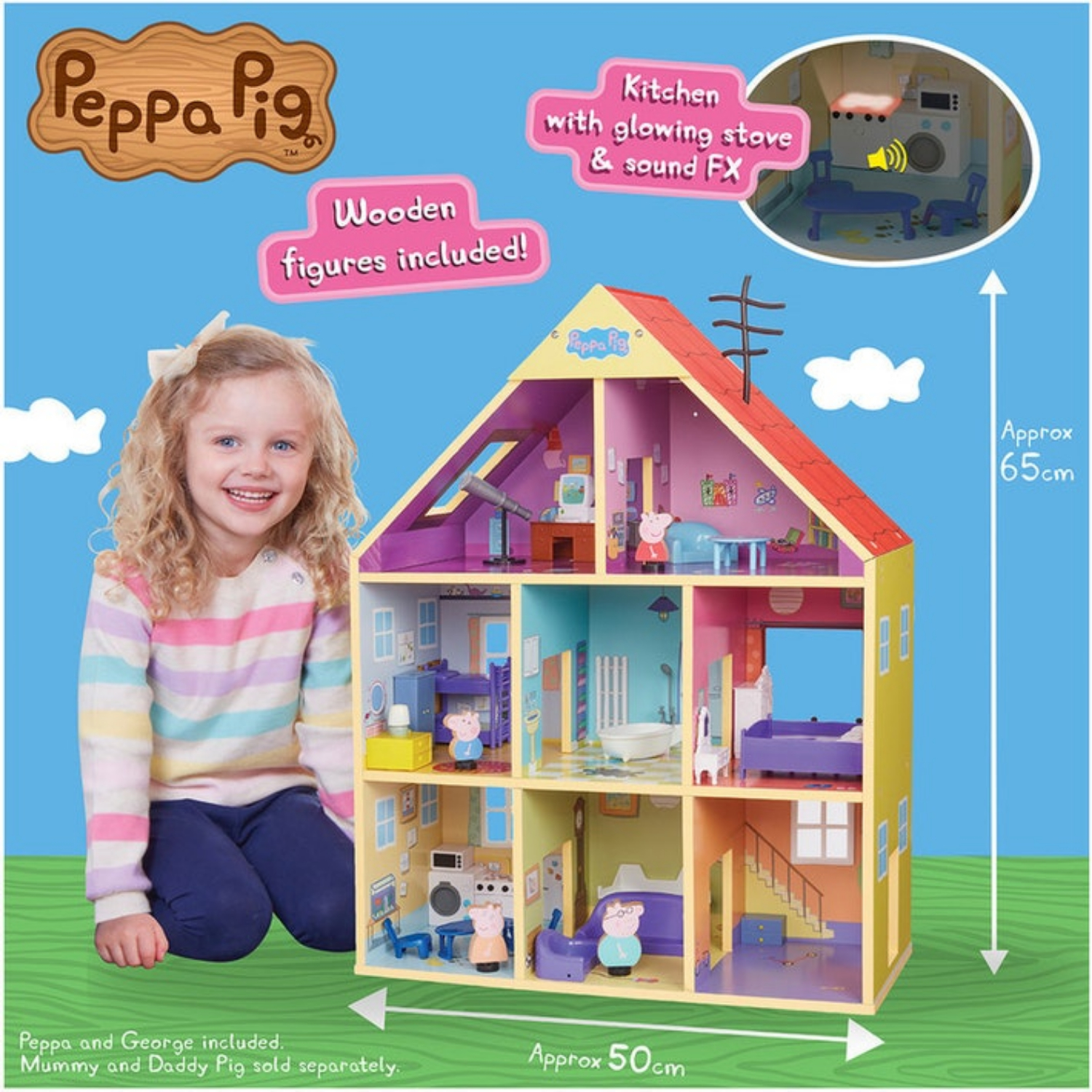 Top1Toys Peppa Pig Wooden Playhouse