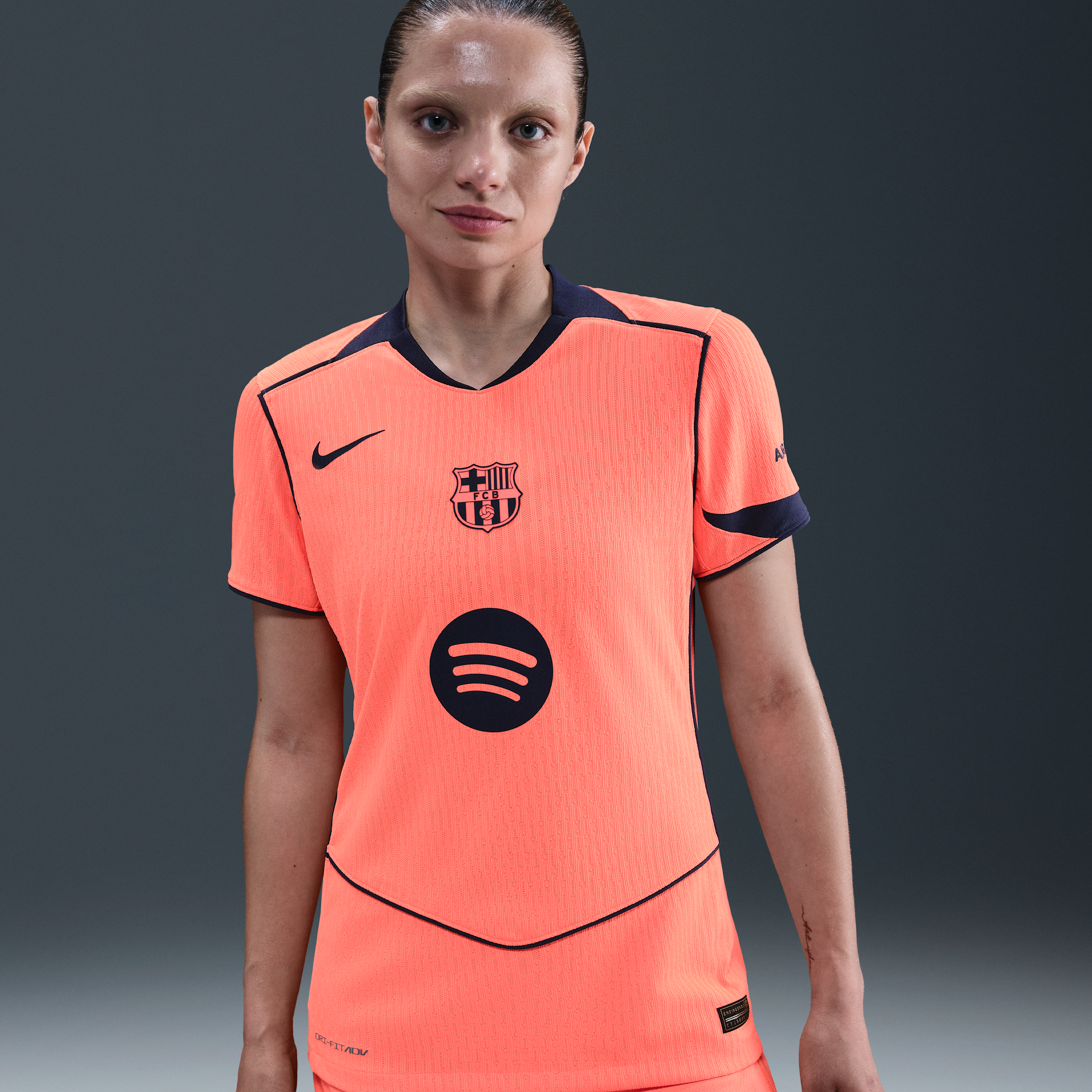Nike FC Barcelona 2025/26 Match Derde  Total 90 authentiek voetbalshirt met Dri-FIT ADV voor dames - Oranje