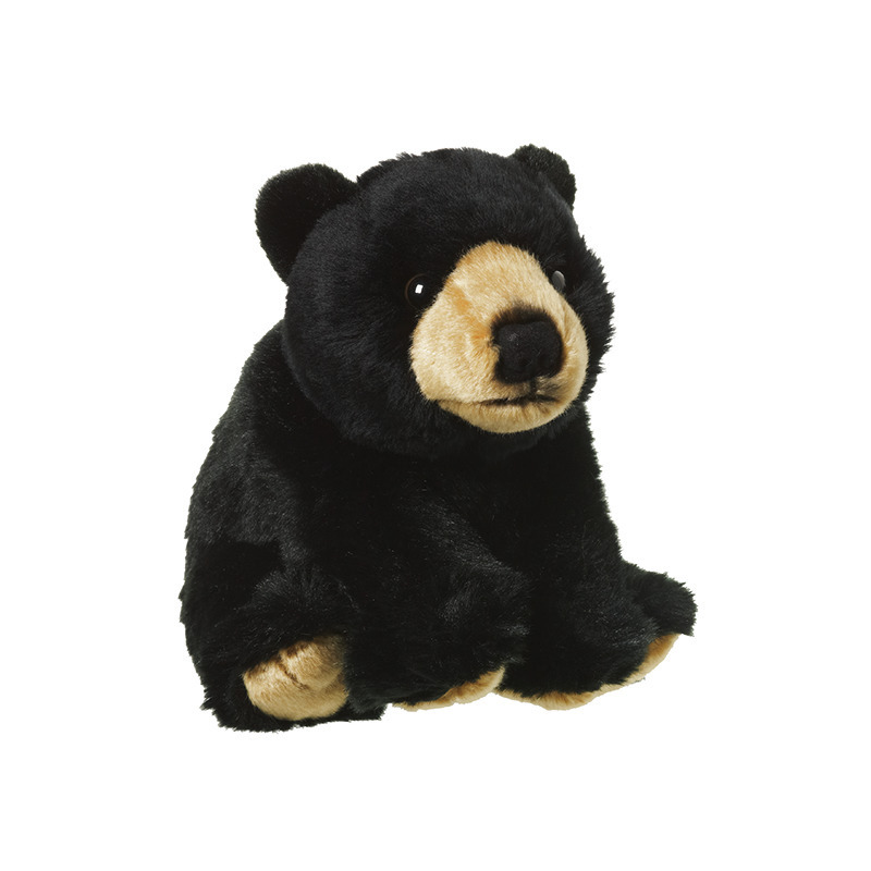 Nature Planet Pluche beer - knuffel beer - zwart - 22 cm - beren knuffelbeesten -