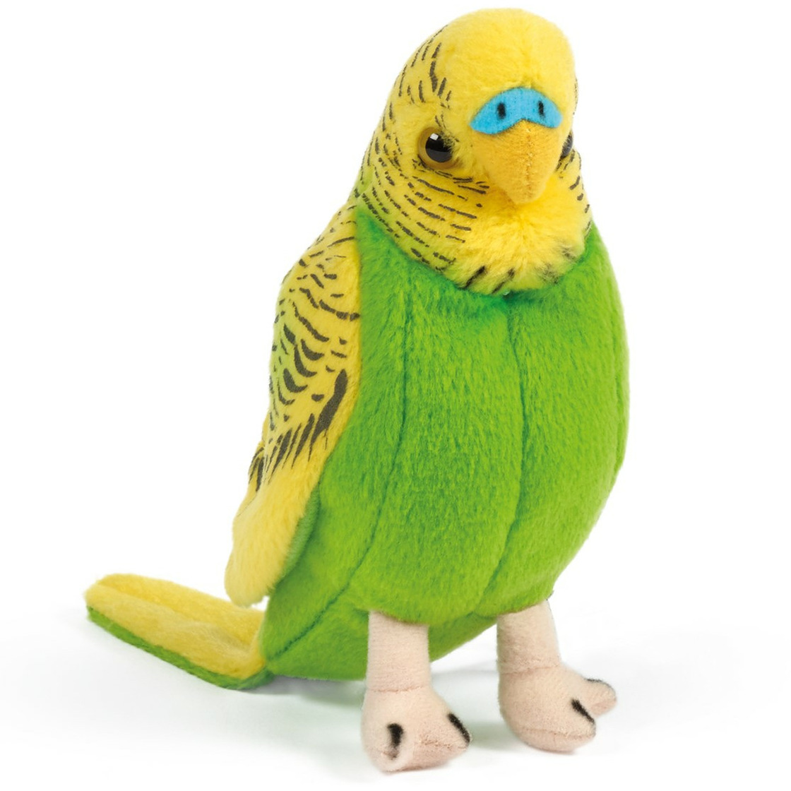Living Nature  Pluche grasparkiet - groen - 14 cm - vogel - knuffel - speelgoed -