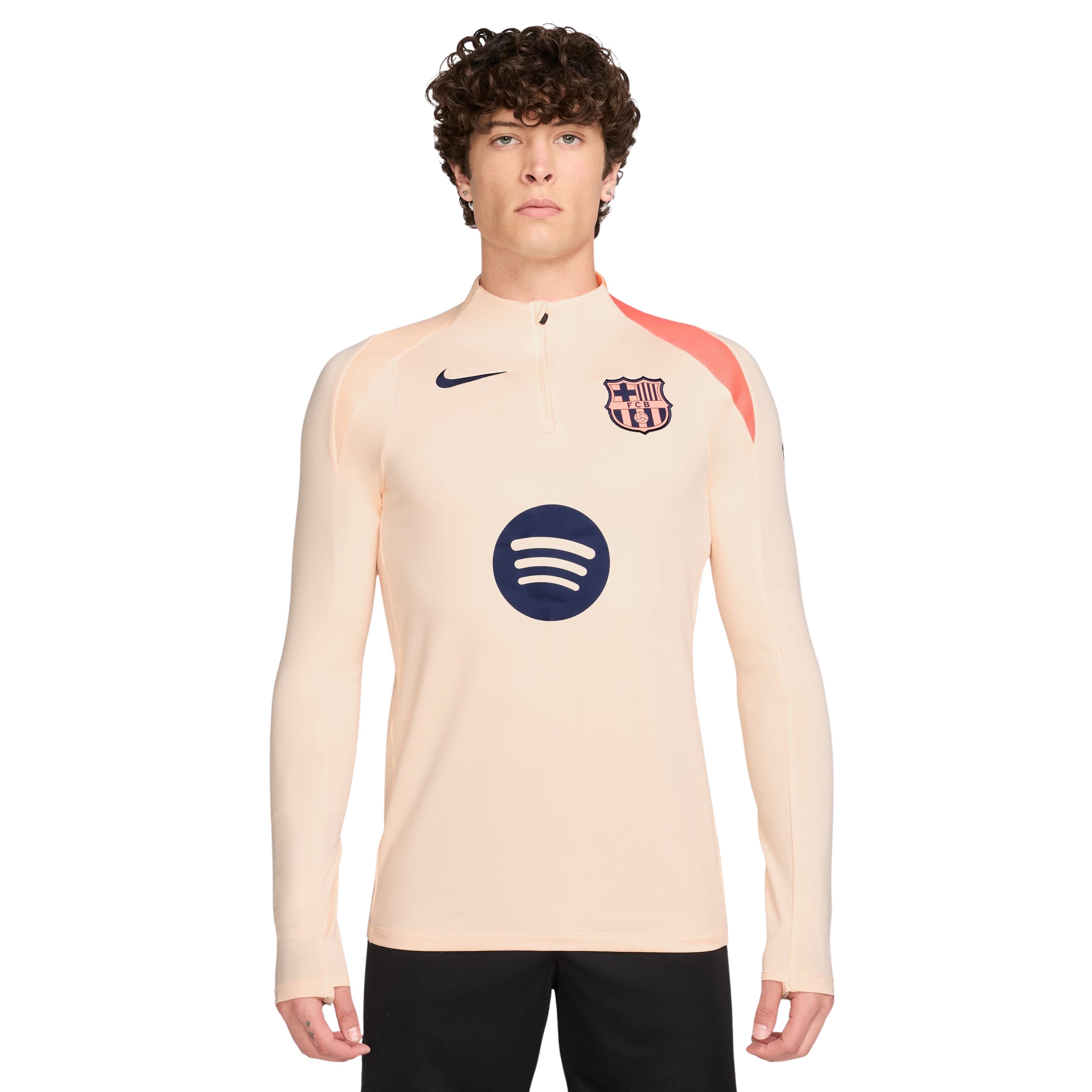 Nike FC Barcelona Strike Trainingstrui 1/4-Zip 2025-2026 Oranje Donkerblauw