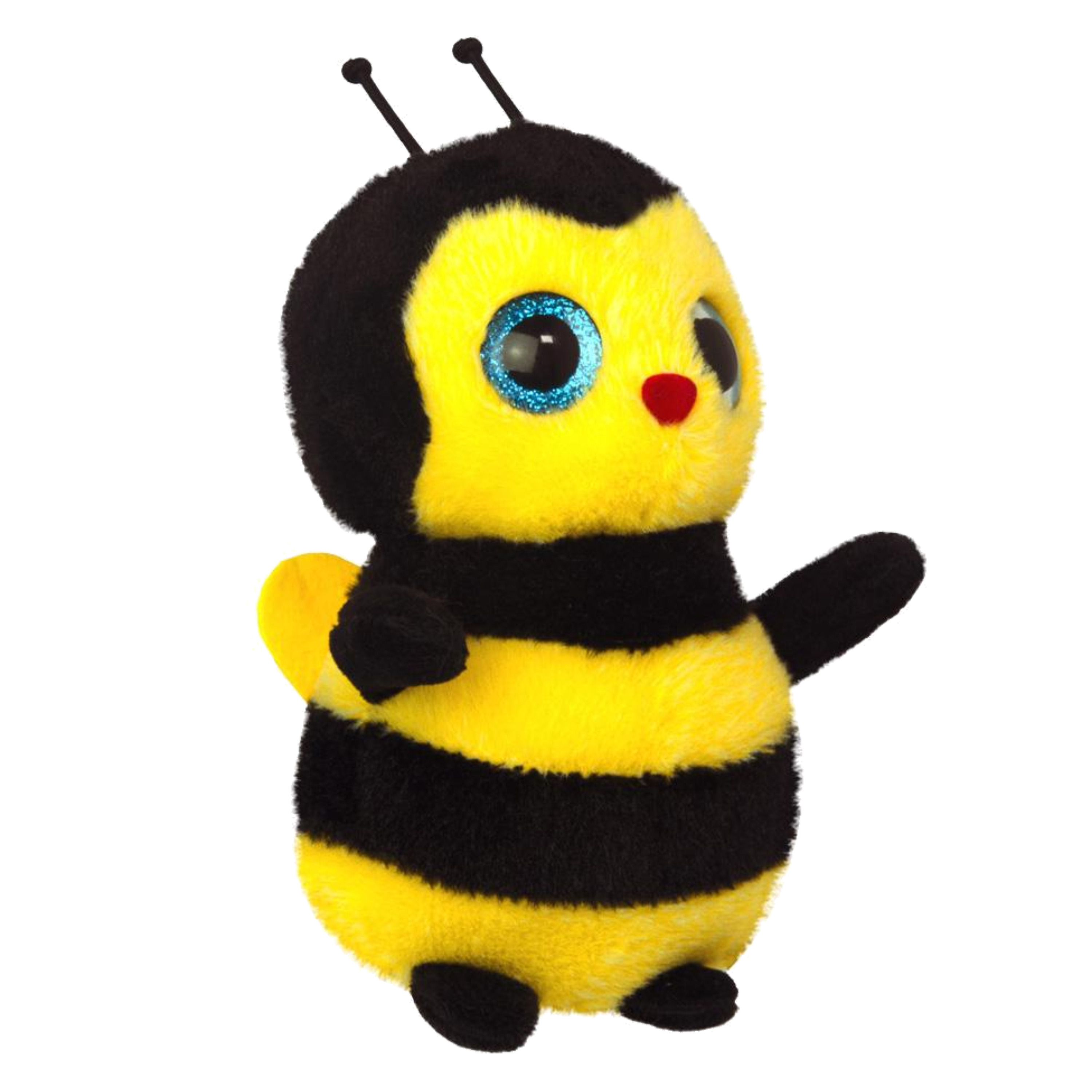 Merkloos Pluche Bijen knuffel - geel zwart - bijen knuffeldier - 17 cm -