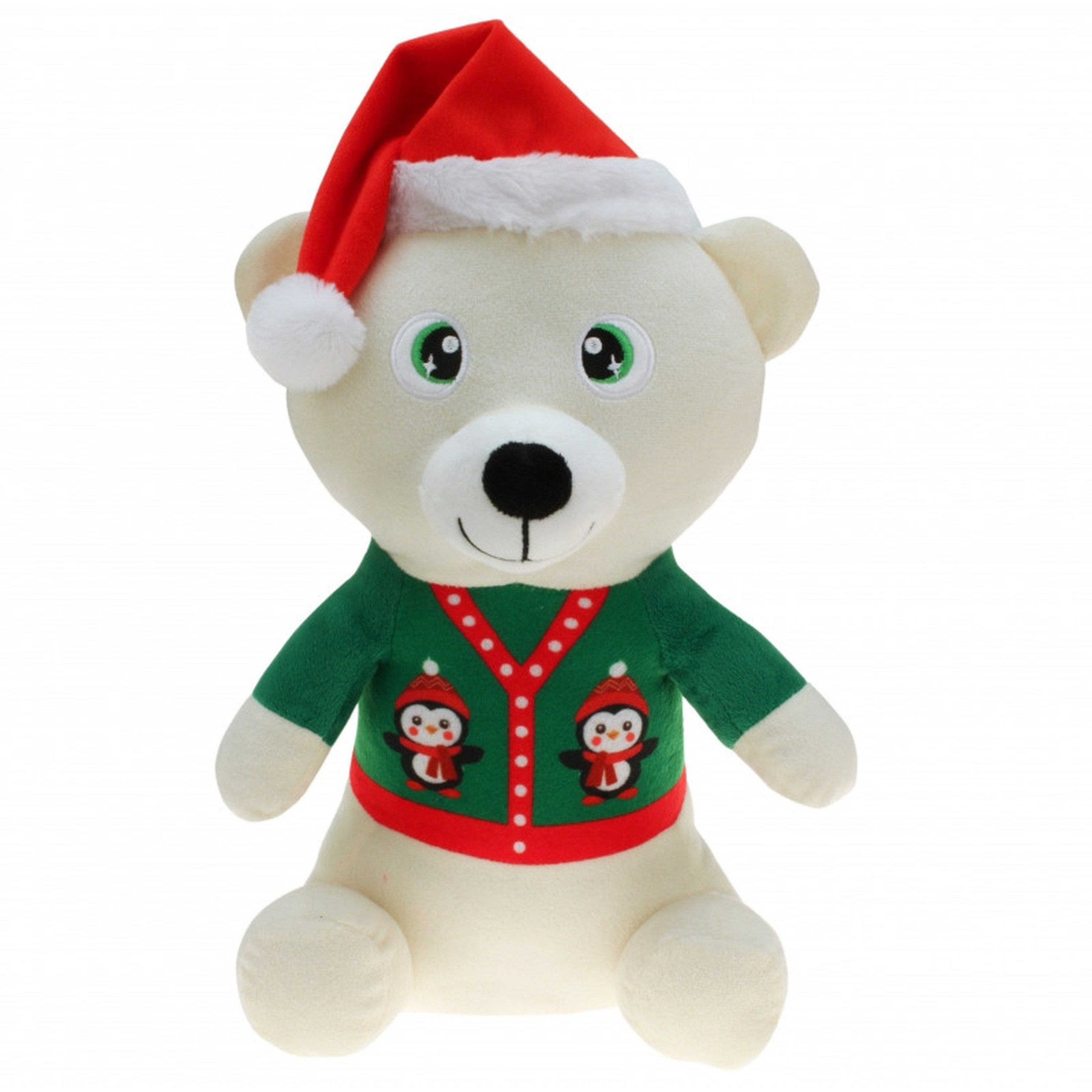 Merkloos Pluche witte beer knuffel 30 cm kerstknuffels -