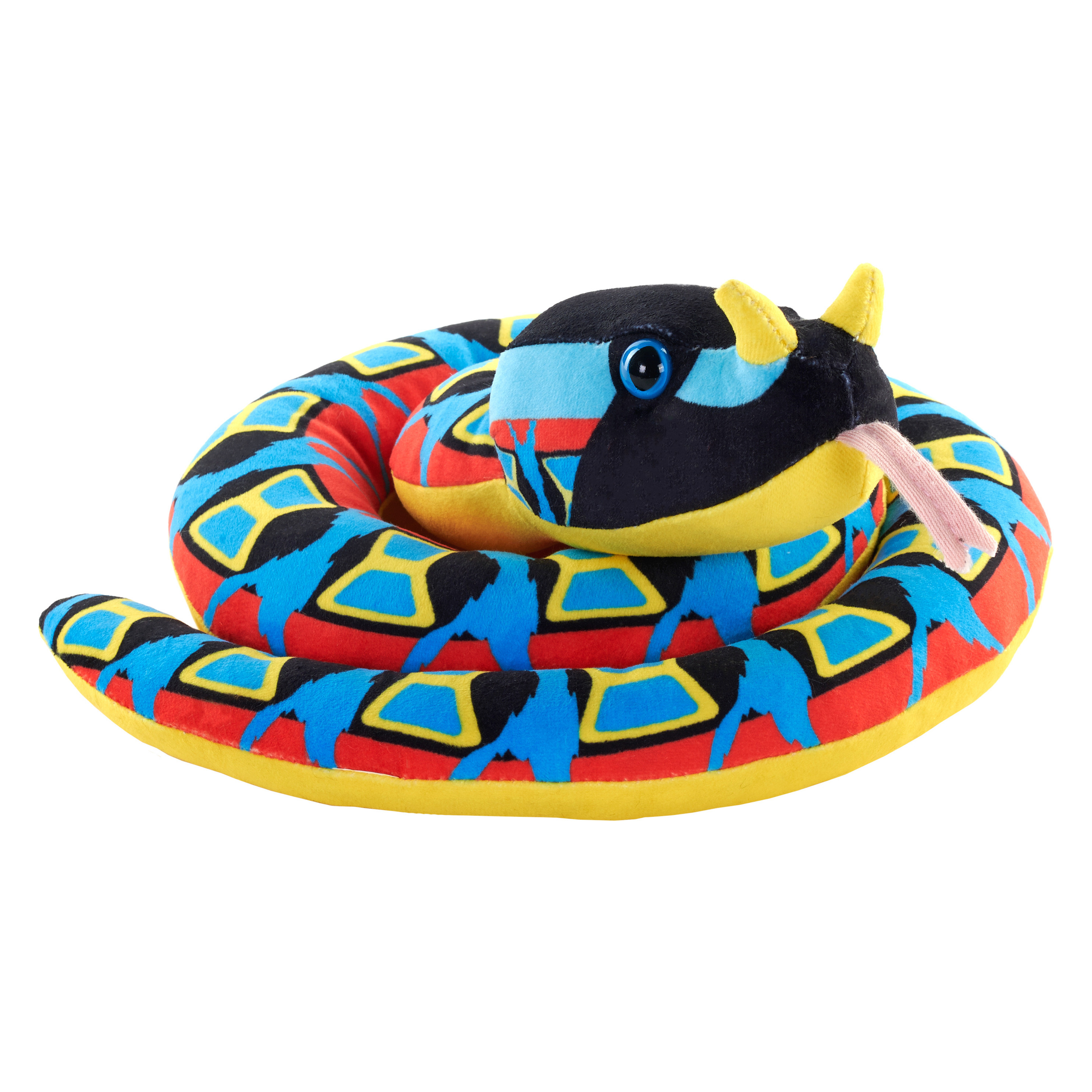 Wild Republic Pluche adder knuffel slang - meerkleurig - 91 cm - reptielen knuffeldieren -