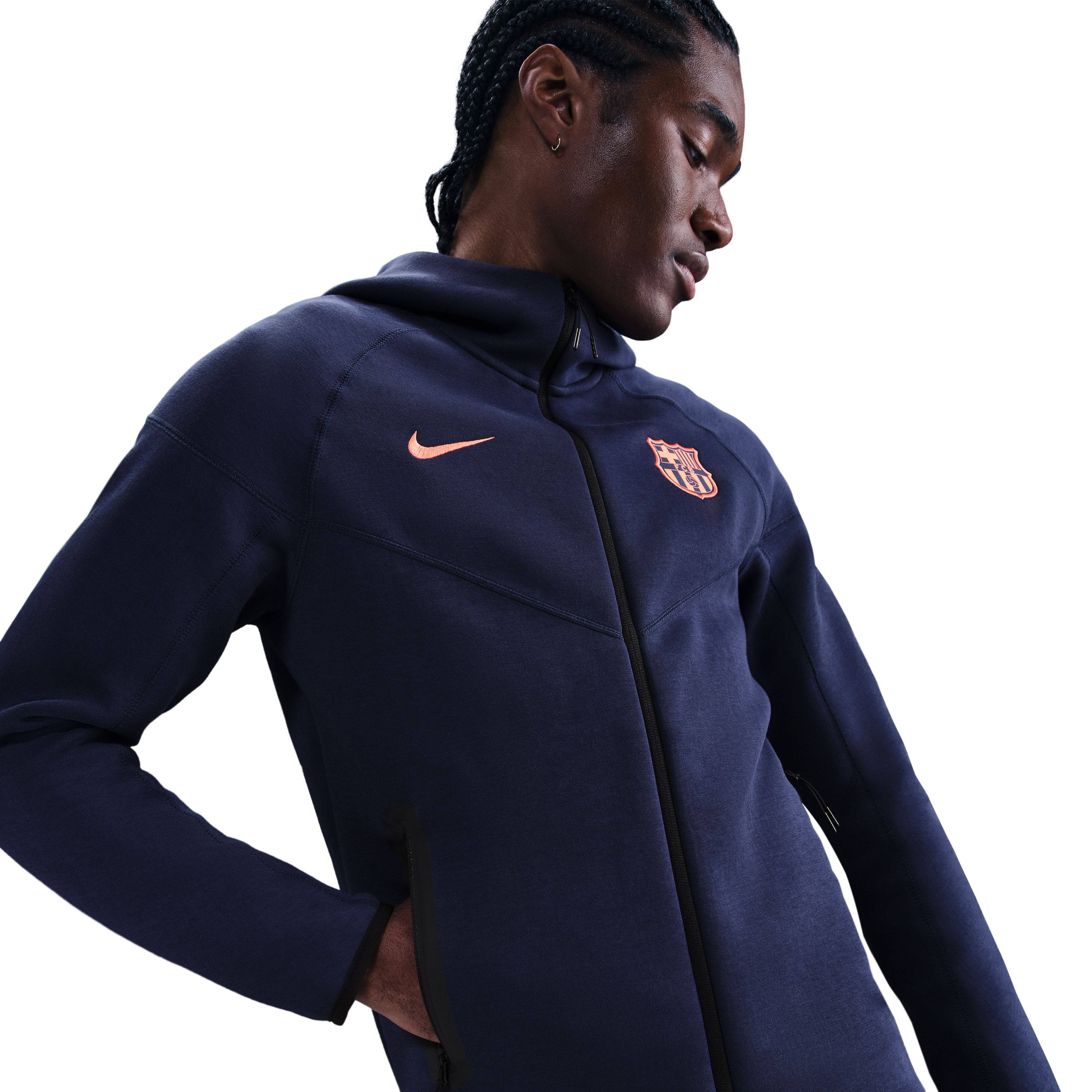 Nike FC Barcelona Tech Fleece Vest 2025-2026 Donkerblauw Oranje