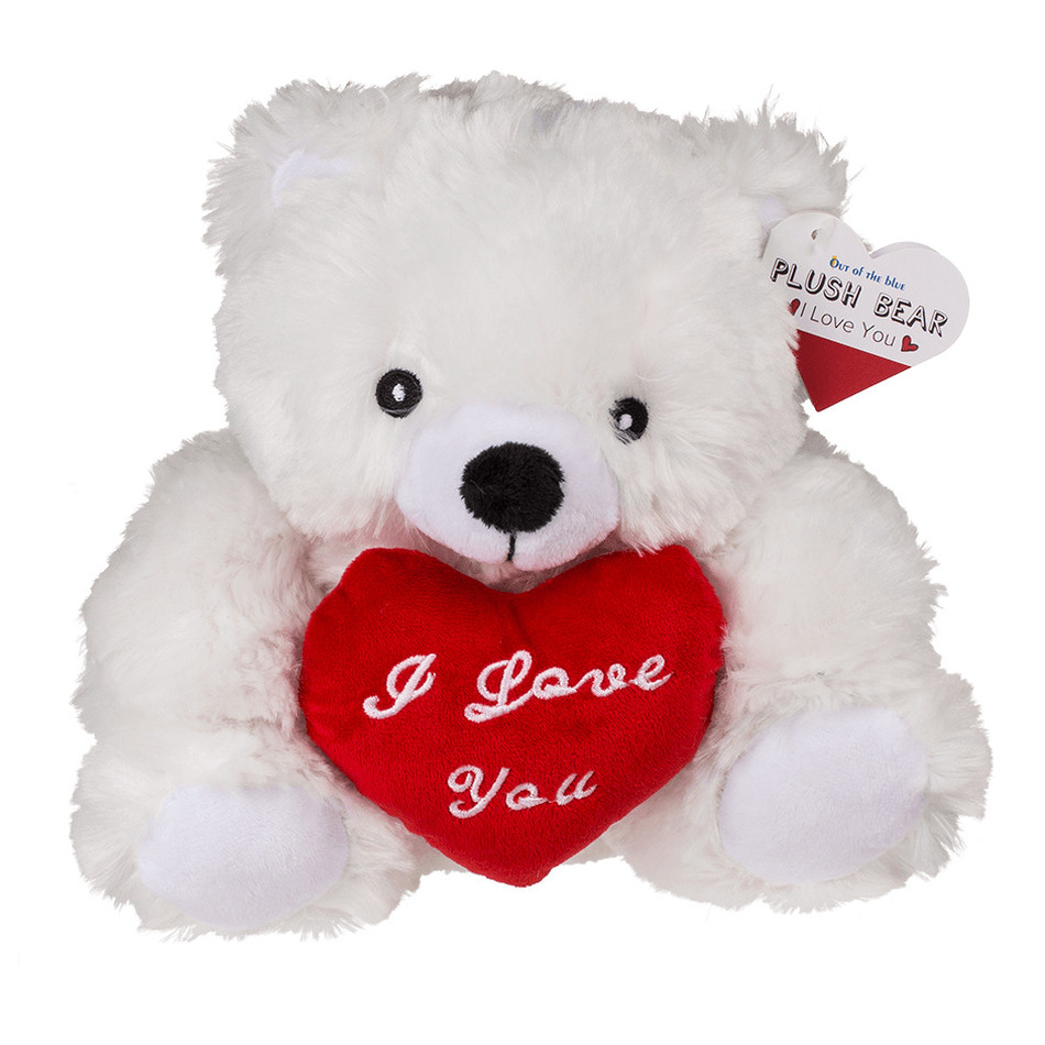 Out of the blue Moederdag pluche knuffelbeer met I love you hartje 22 cm -