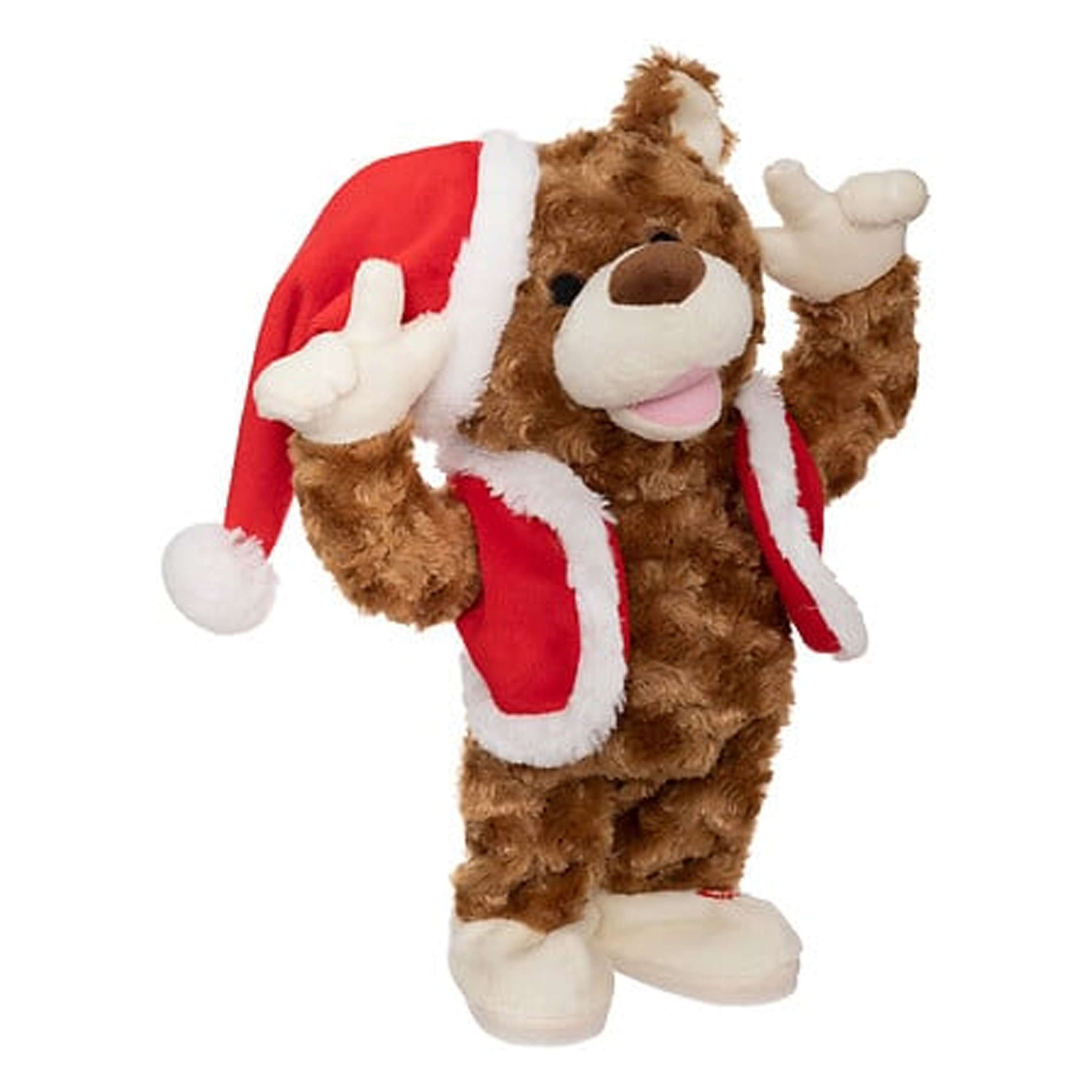 Feeric lights & Christmas Dansende beer kerstpop - 28 cm - schudt met zijn billen - bewegende knuffel - kerstknuffel -