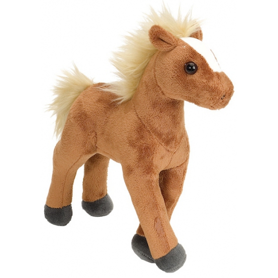 Wild Republic Pluche knuffel paardje - bruin - 20 cm - Paarden speelgoed dieren -