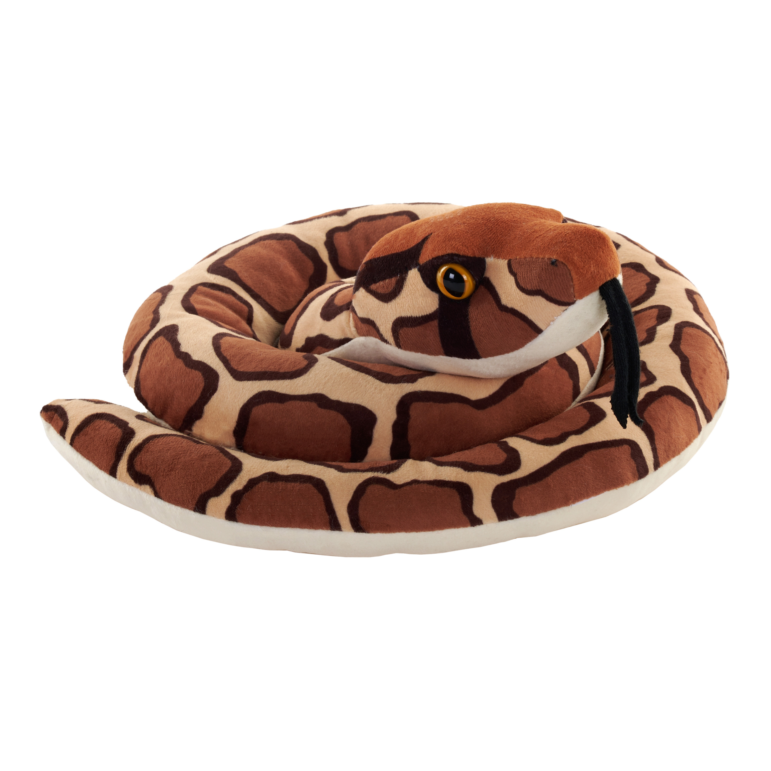 Wild Republic Pluche Python knuffel slang - bruin - 91 cm - reptielen knuffeldieren -