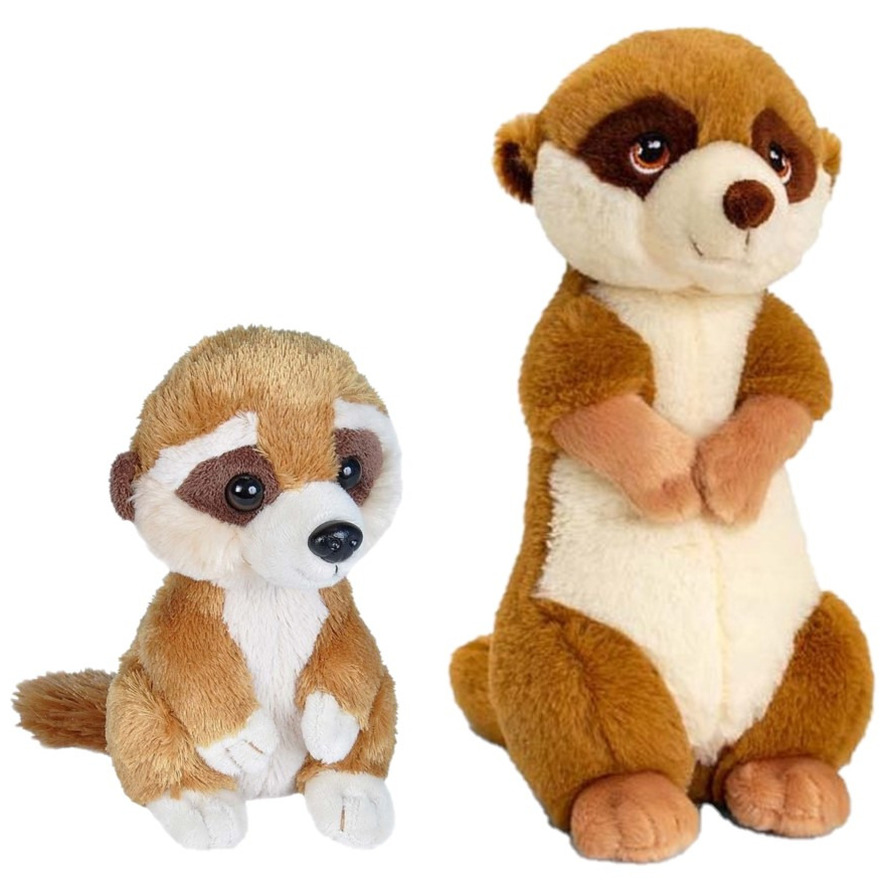 Keel Toys Stokstaartjes familie knuffels set van 2x stuks -