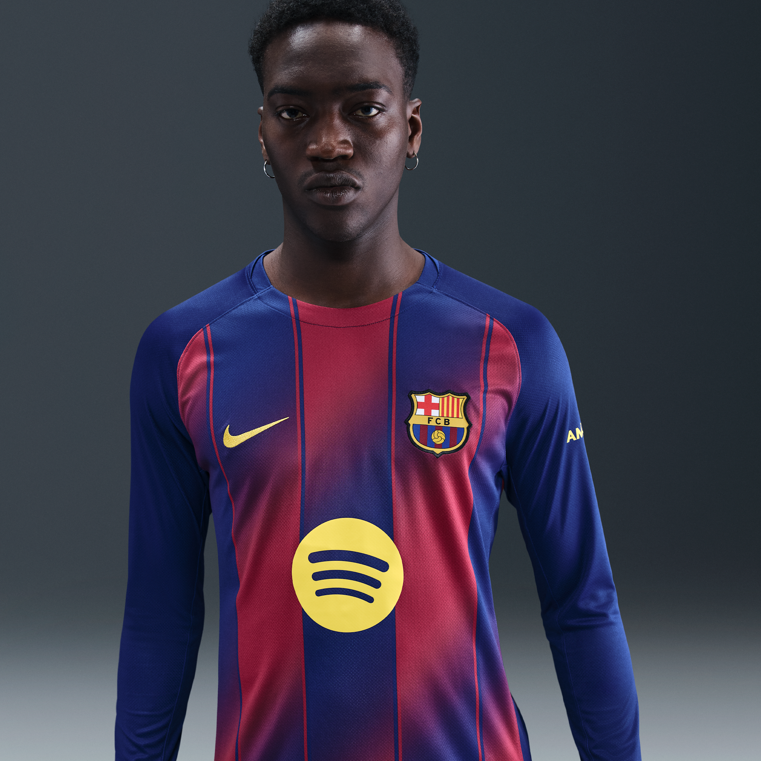 Nike FC Barcelona 2025/26 Stadium Thuis  Dri-FIT replicavoetbalshirt met lange mouwen voor heren - Blauw