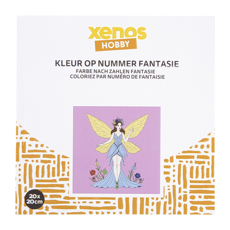 Xenos Kleurboek op nummer fantasiefiguren - 20x20 cm