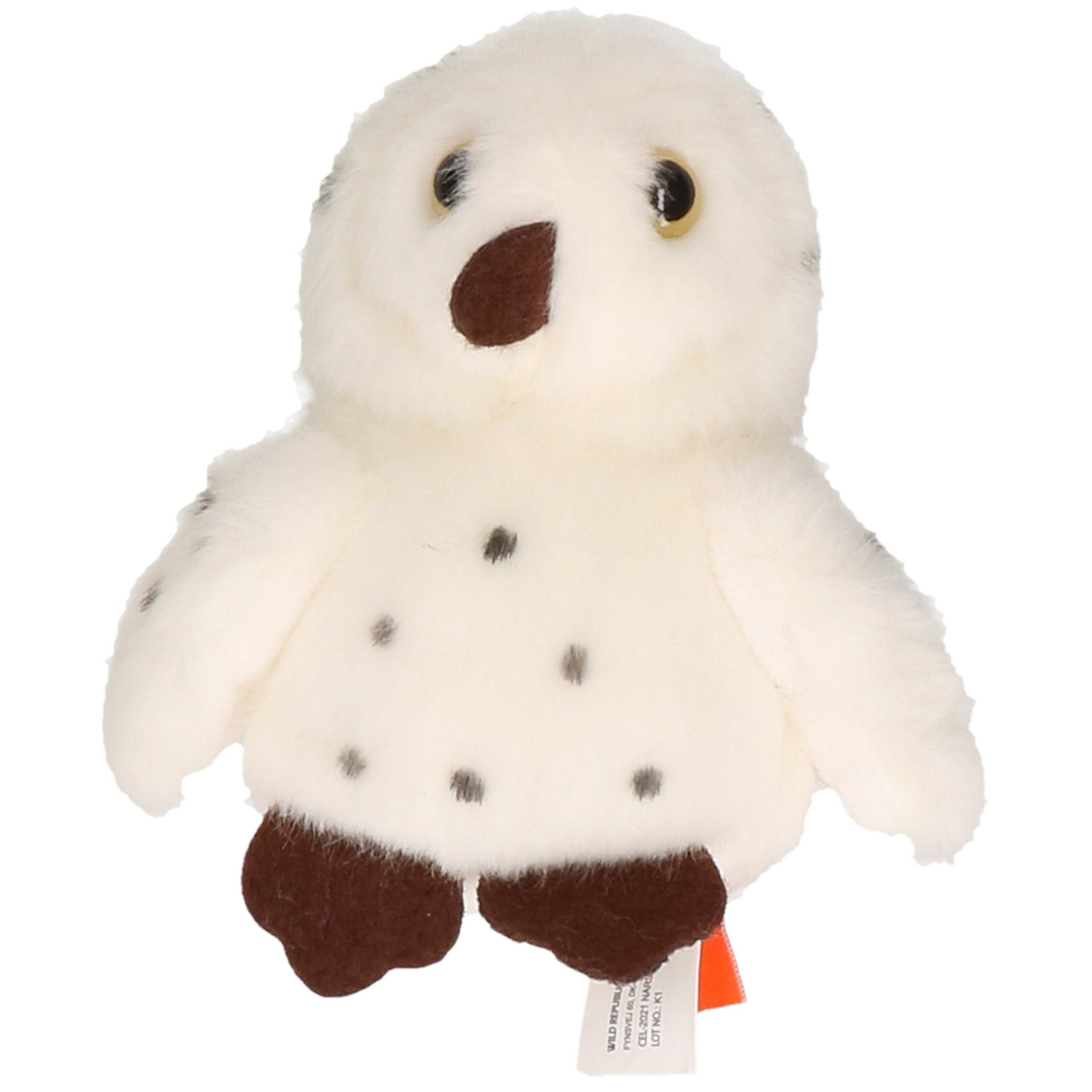 Wild Republic Pluche knuffel Uil - vogel - wit - 13 cm - bosdieren knuffels -