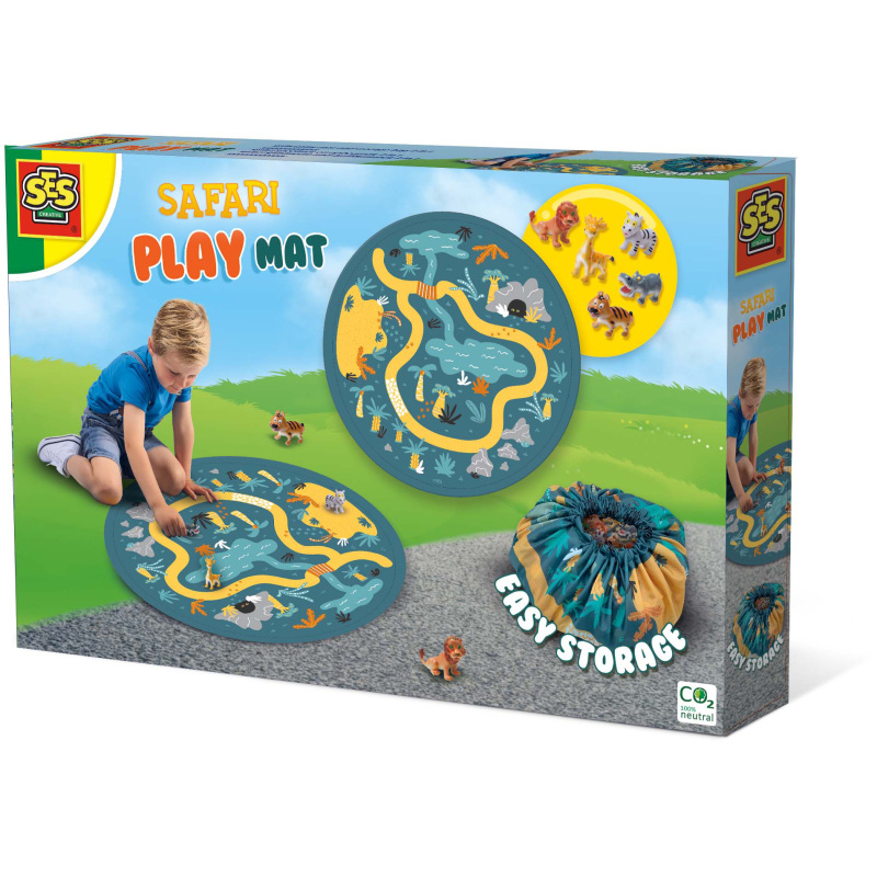 SES Creative Safari speelmat en opbergzak 2-in-1 Speelmat