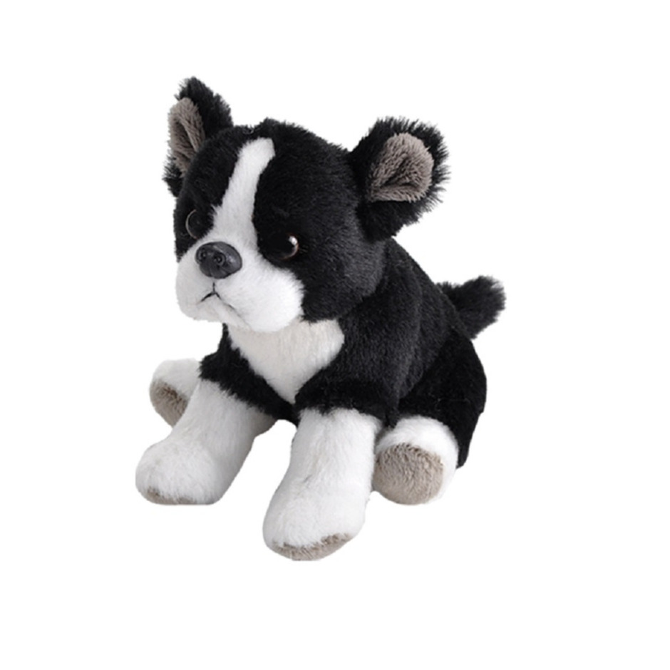 Wild Republic hond - Pluche knuffel Boston Terrier hond - van 13 cm - zwart - Eco-lijn -
