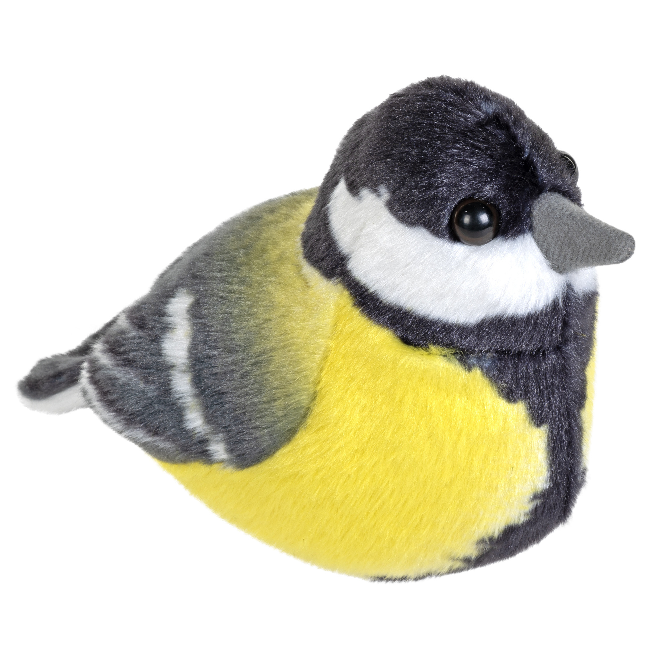 Wild Republic Pluche koolmees - 14 cm - vogel knuffel - met geluid -