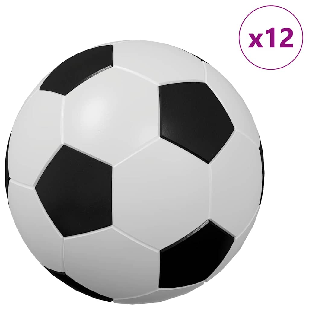 vidaXL Tafel Voetballen 12 pcs Wit en zwart 3.6 x 3.6 cm Polypropyleen