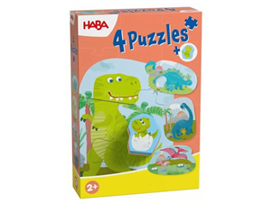 HABA Dino's Puzzel (3 en 4 stukjes)
