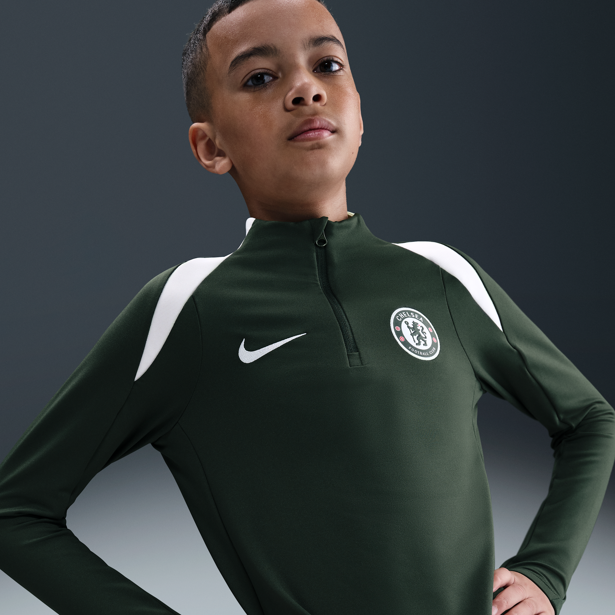 Nike Chelsea FC Strike  Dri-FIT voetbaltrainingstop voor kids - Groen