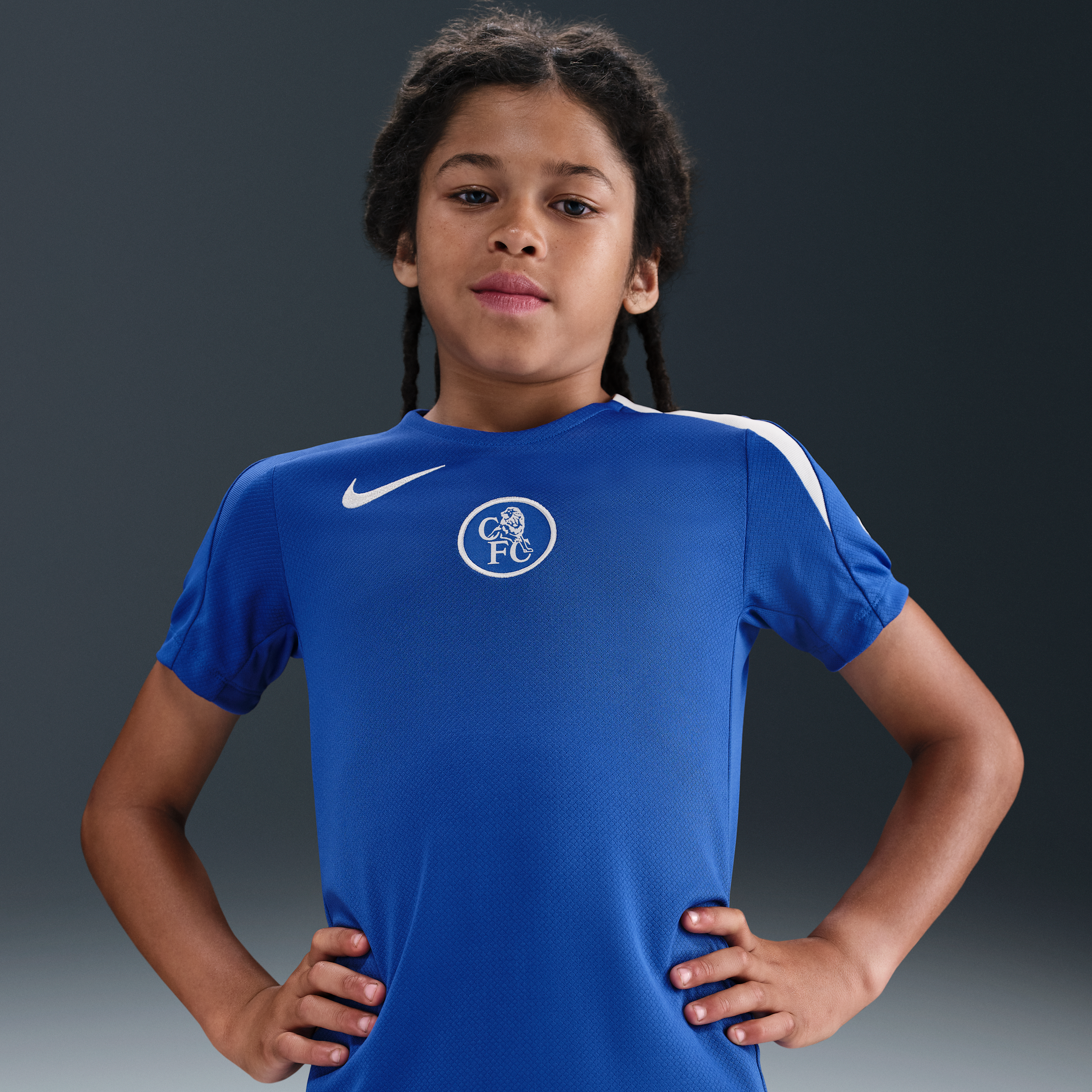 Nike Chelsea FC Strike Derde  Total 90 voetbaltop met korte mouwen en Dri-FIT voor kids - Blauw
