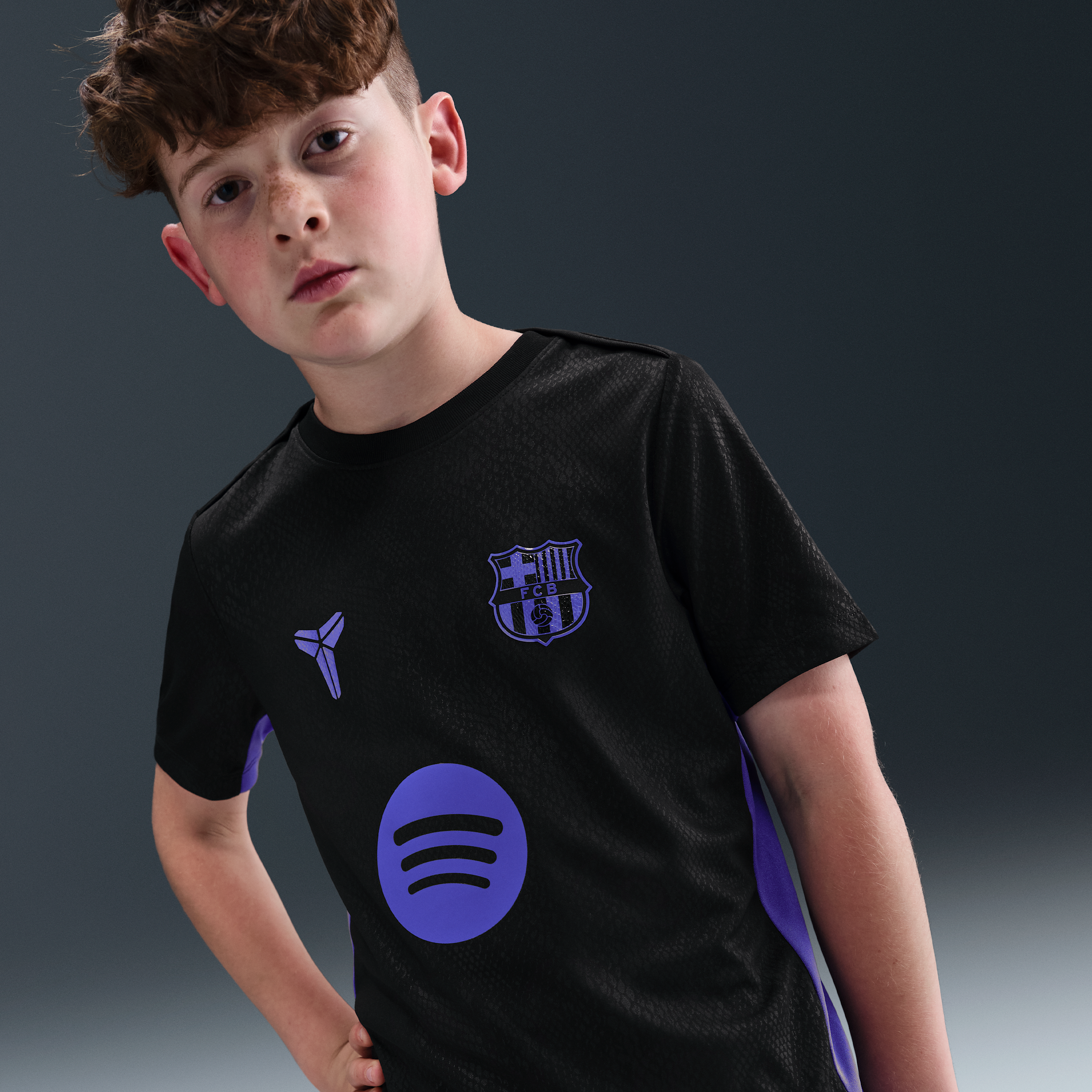 Nike FC Barcelona Academy Pro Uit  Dri-FIT warming-uptop met korte mouwen voor kids - Zwart