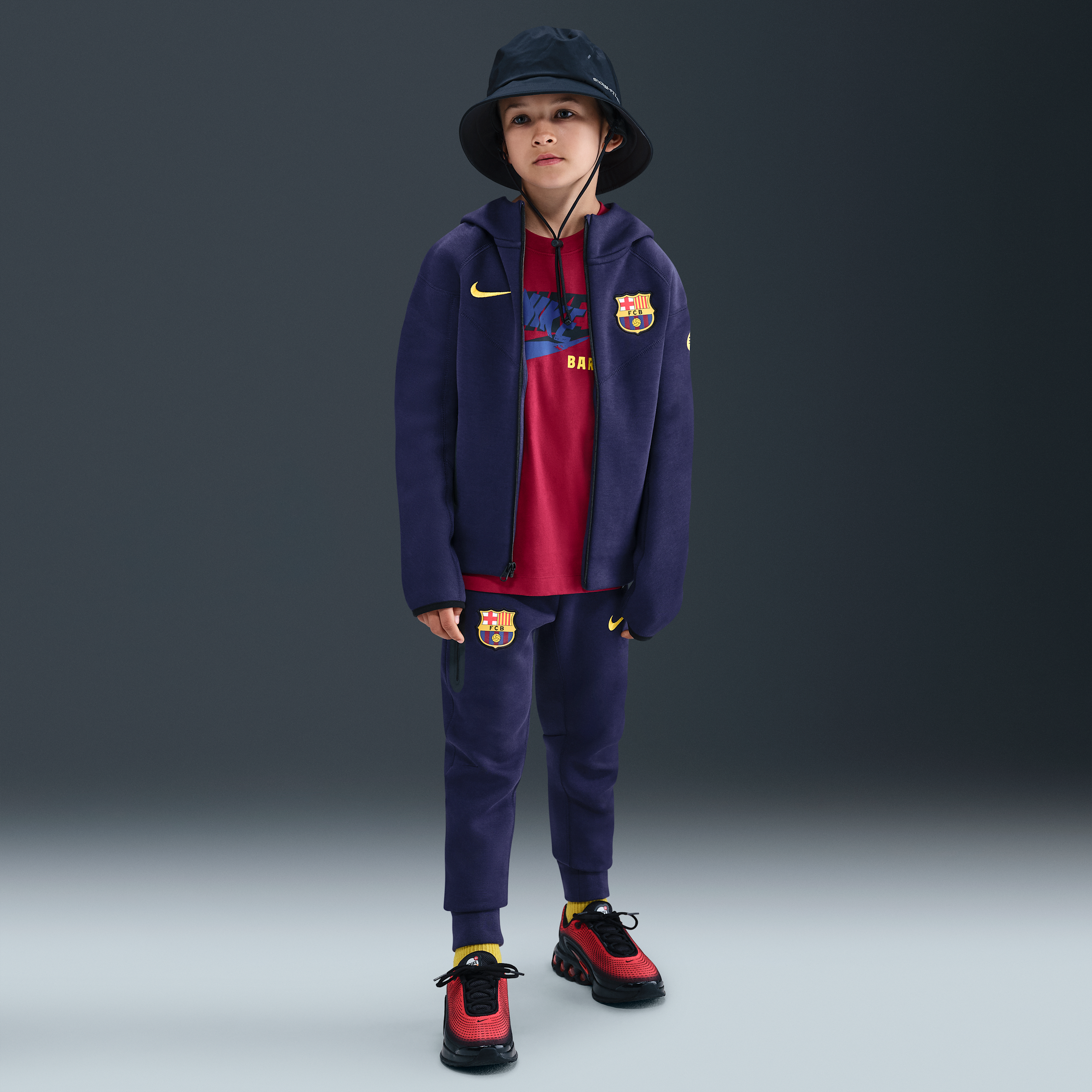 Nike FC Barcelona Tech Fleece  voetbalbroek voor jongens - Paars
