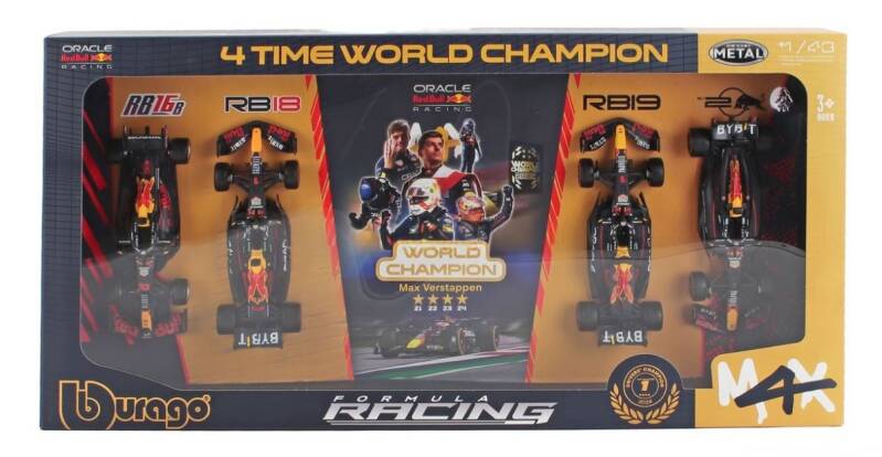 Brinic Modelcars Bburago Red Bull Racing 4 Time World Champion Max Verstappen